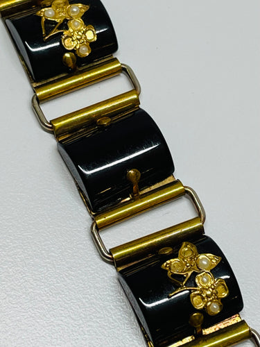 1940’s Black and Gold Bracelet Devil's Details
